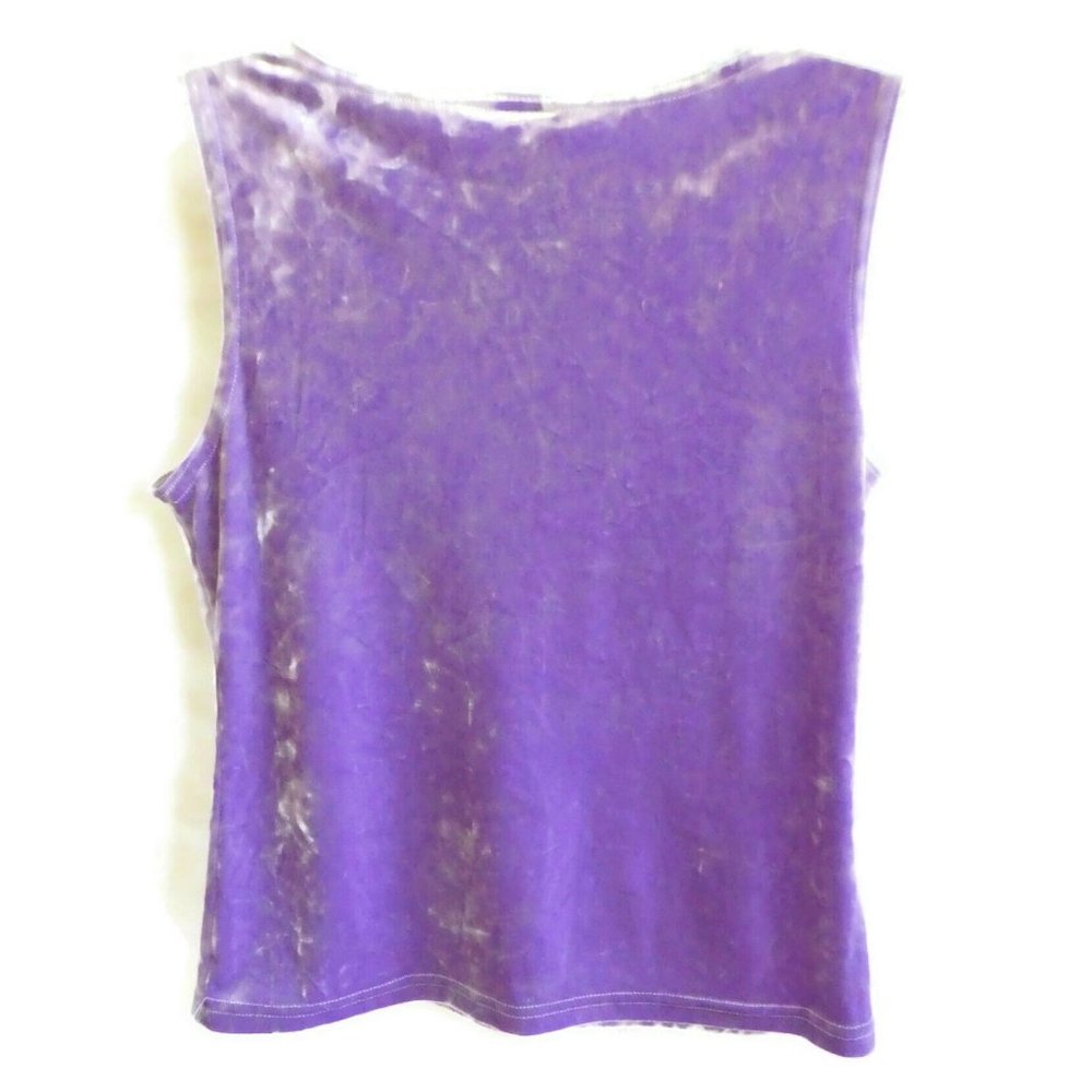 Timing USA Top Velour Purple Stretch Vintage Crushed Velvet Retro Fitted S - Picture 2 of 6